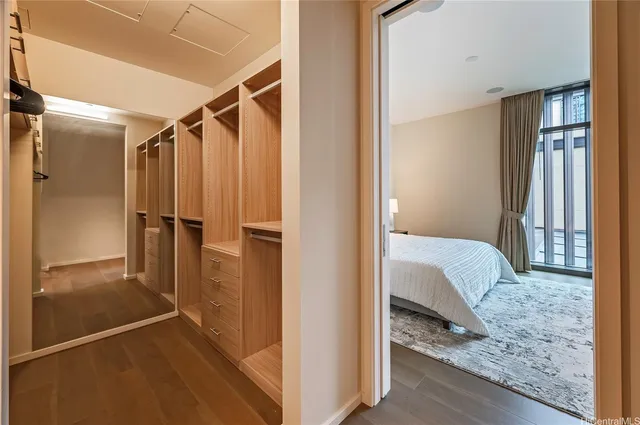 a view of bedroom and bathroom