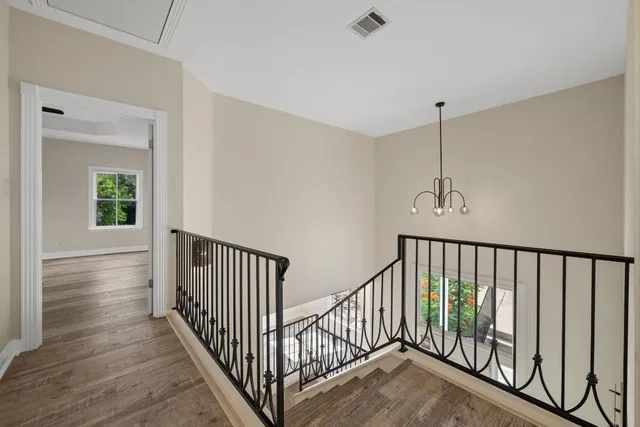 a view of a balcony with an outdoor space