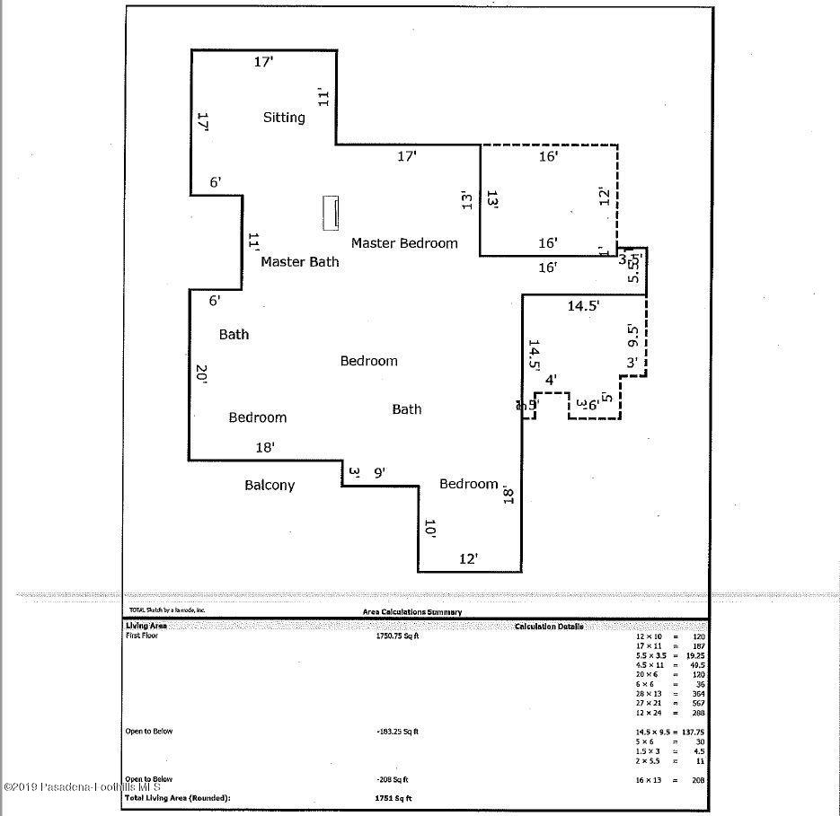 3702 Sunset Ridge Road Altadena, CA 91001 - Photo 56 of 56 3702 Sunset Ridge Floor Plan 2nd floor