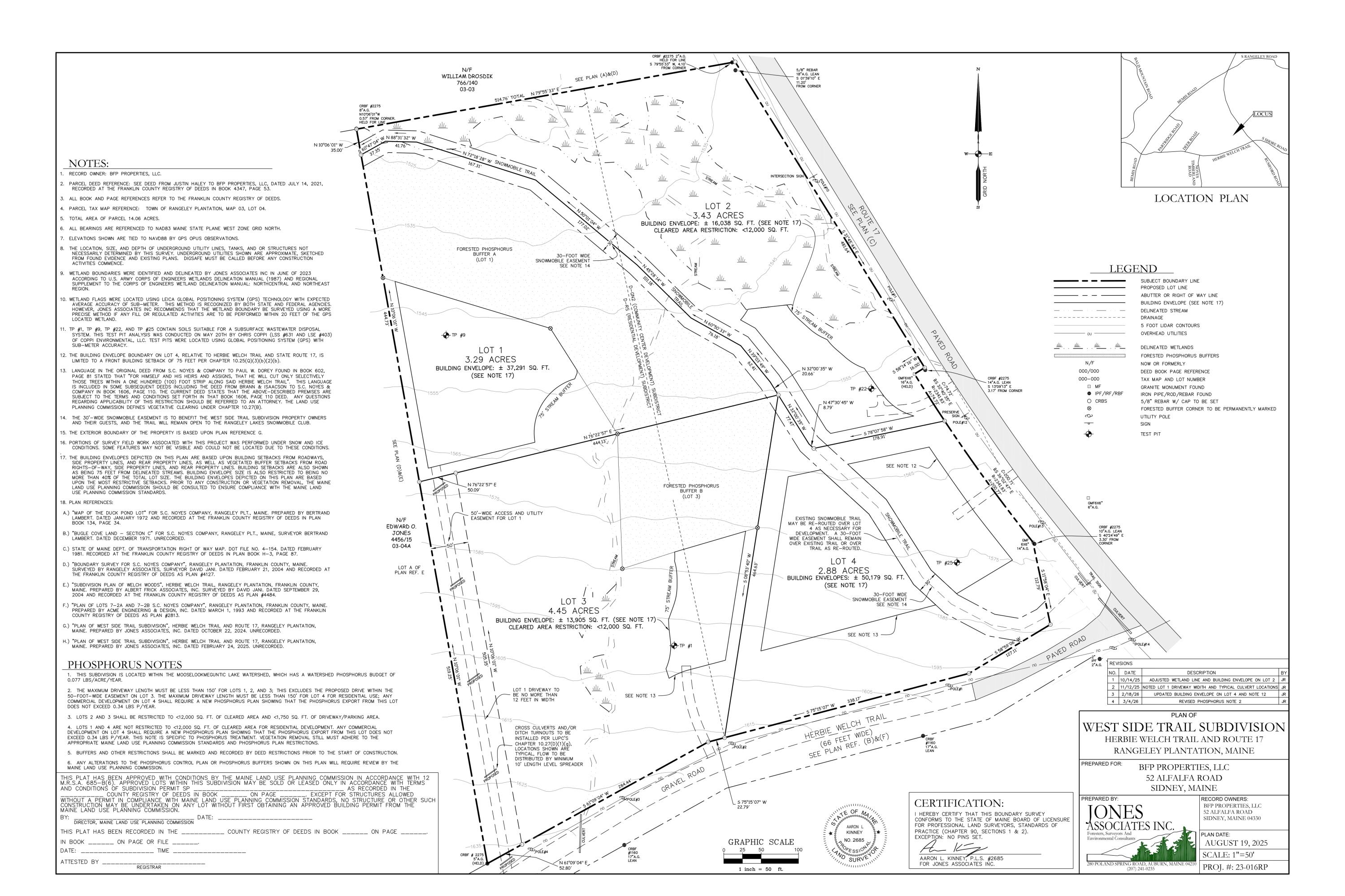 Lot 4.1-2 Lot 4.1-2 Rumford Road Oquossoc, ME 04964 - Photo 2 of 8 BFP_West Side Trail Subdivision Plan_REV
