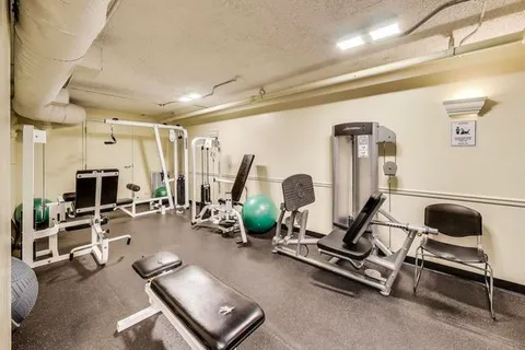 a room with gym equipment