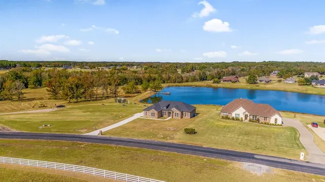 a view of a lake with houses