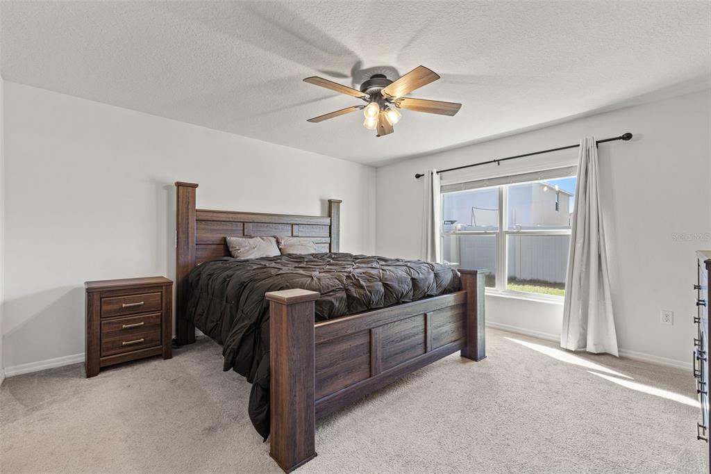 12115 Lily Magnolia Lane Riverview, FL 33569 - Photo 17 of 41 a bedroom with a bed and a chandelier