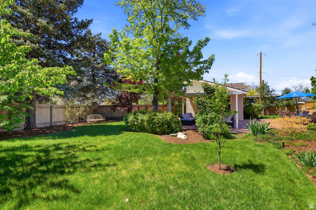 4245 3320 East Holladay, UT 84124 - Photo 43 of 51 Expansive backyard featuring a manicured lawn, mature trees, and a privacy fence