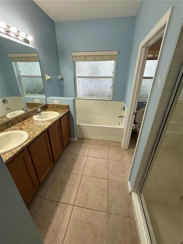 a bathroom with a toilet and a bath tub