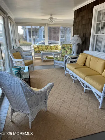 a living room with furniture