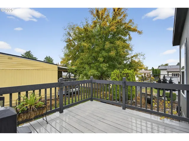 a view of wooden deck