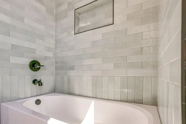 a bathroom with a tub