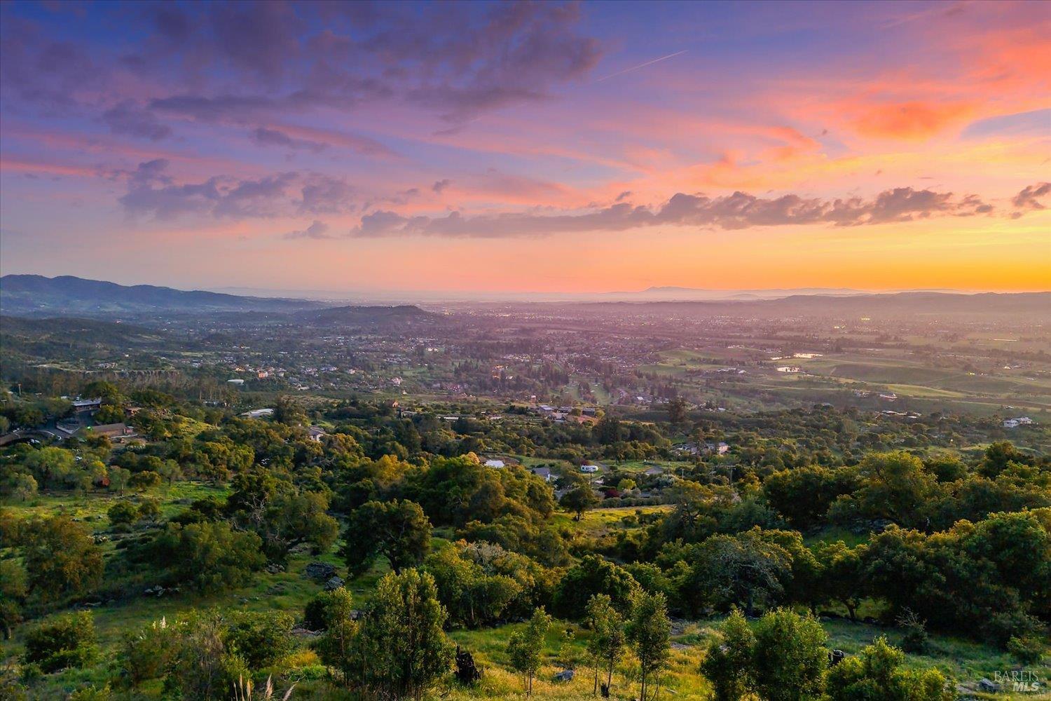 2355 Atlas Peak Road Napa, CA 94558 - Photo 1 of 24 Sunset Views south over Napa, to San Francisco Bay & Mt. Tamalpais