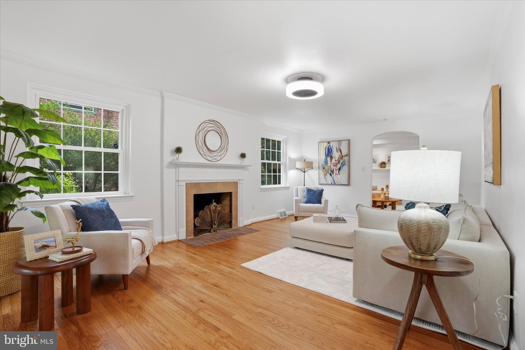 518 Winding Way Merion Station, PA 19066 - Photo 4 of 40 Formal Living Room with Large Wall of Windows!