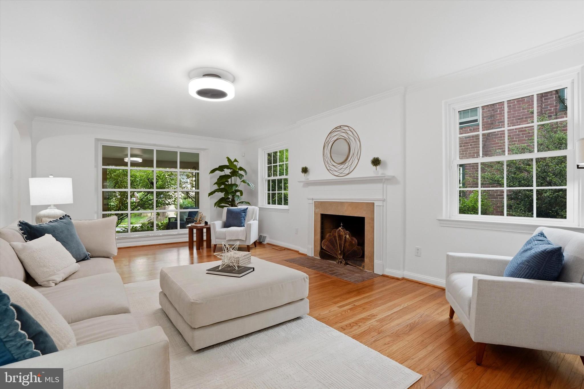 518 Winding Way Merion Station, PA 19066 - Photo 7 of 40 Formal Living Room with Wood Burning Fireplace