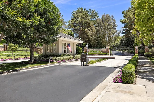 a view of a sign in a garden