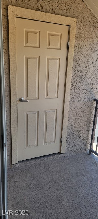 Detailed view of stucco siding