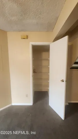 a view of an empty walk in closet