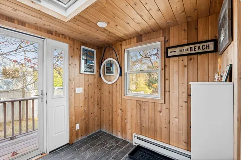 a view of a hallway with entryway
