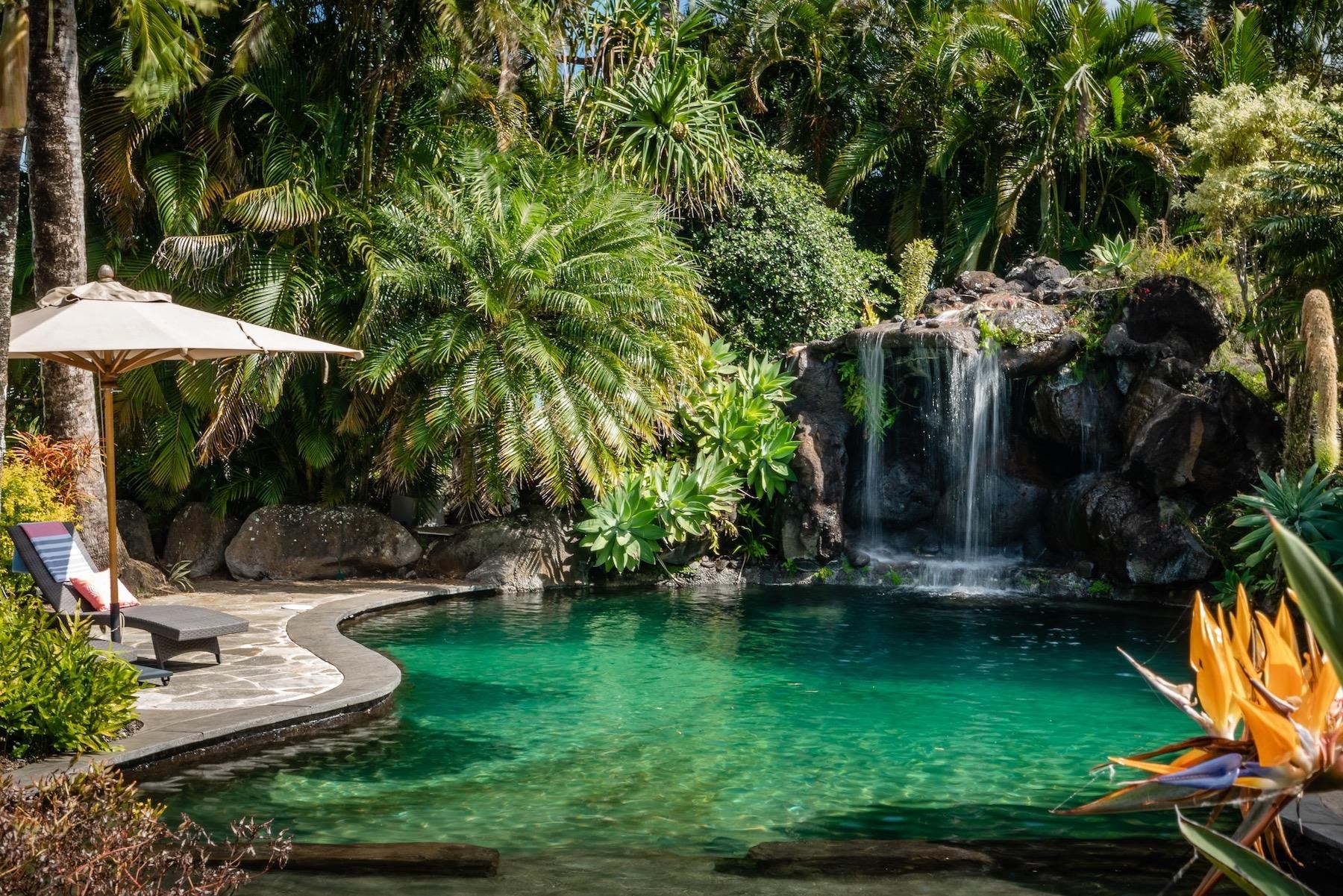 110 Mehana Road Haiku, HI 96708 - Photo 2 of 30 a view of a backyard with plants and patio
