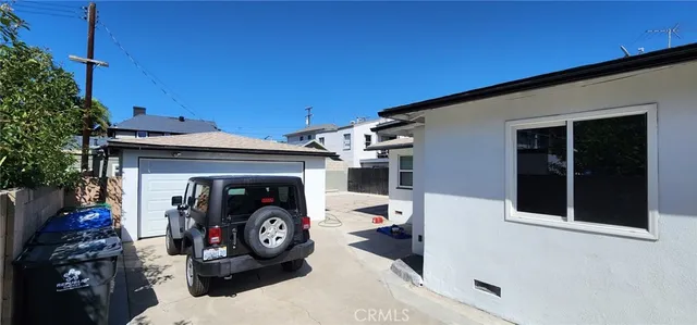 a view of a car in the garage