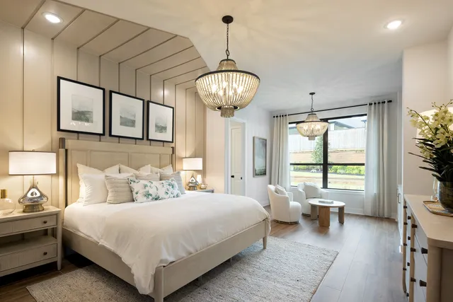 a bedroom with bed and a window