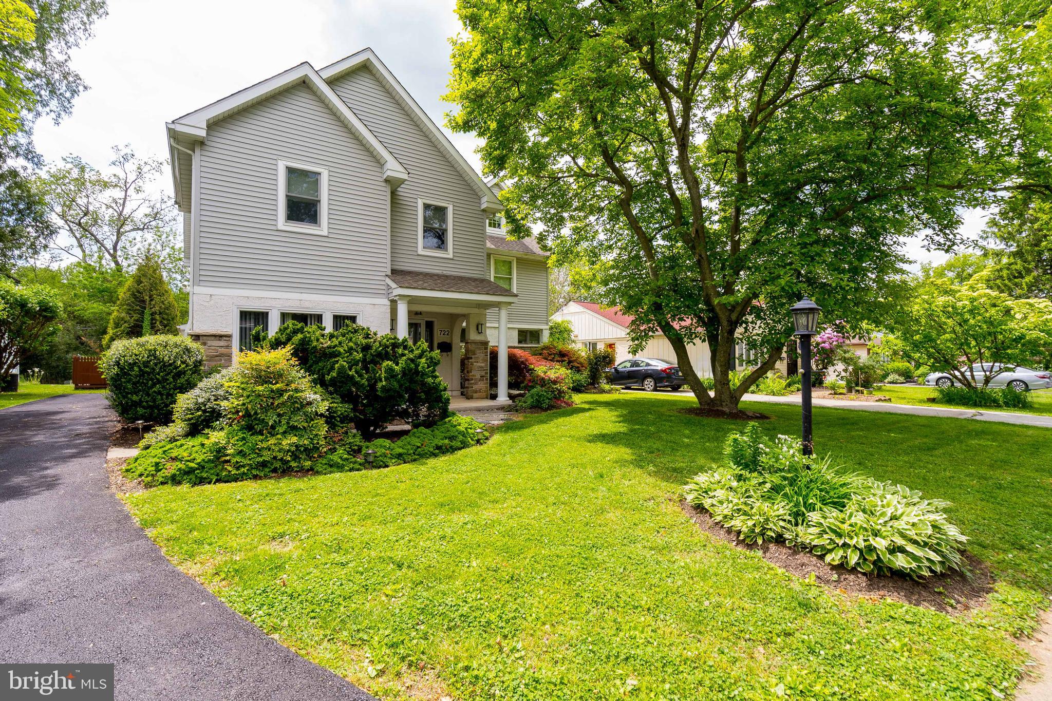 722 Yale Road Bala Cynwyd, PA 19004 - Photo 3 of 45 Front Exterior ewaywith 3+ car driveway