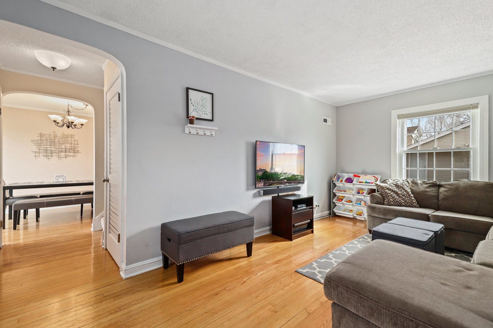 5815 North Canfield Avenue Chicago, IL 60631 - Photo 13 of 31 a living room with furniture and a flat screen tv