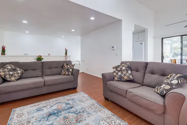 a living room with furniture and a couch