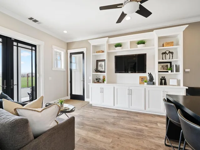 a view of a water with an outdoor space