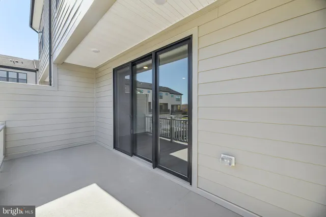 a view of a building from a balcony