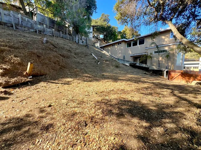 a view of a yard with a snow
