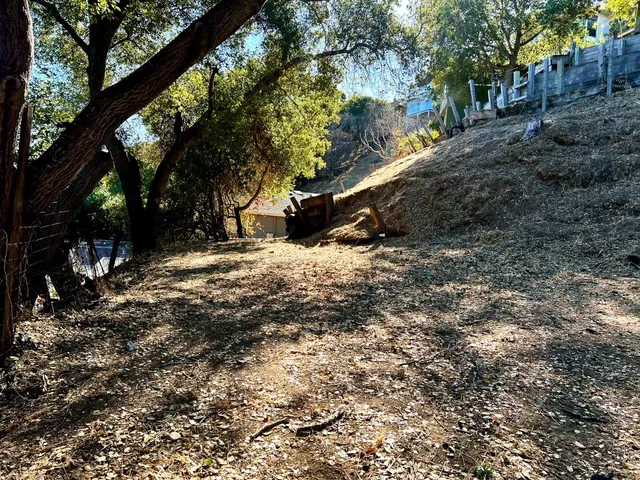 a backyard of a house with lots of green space