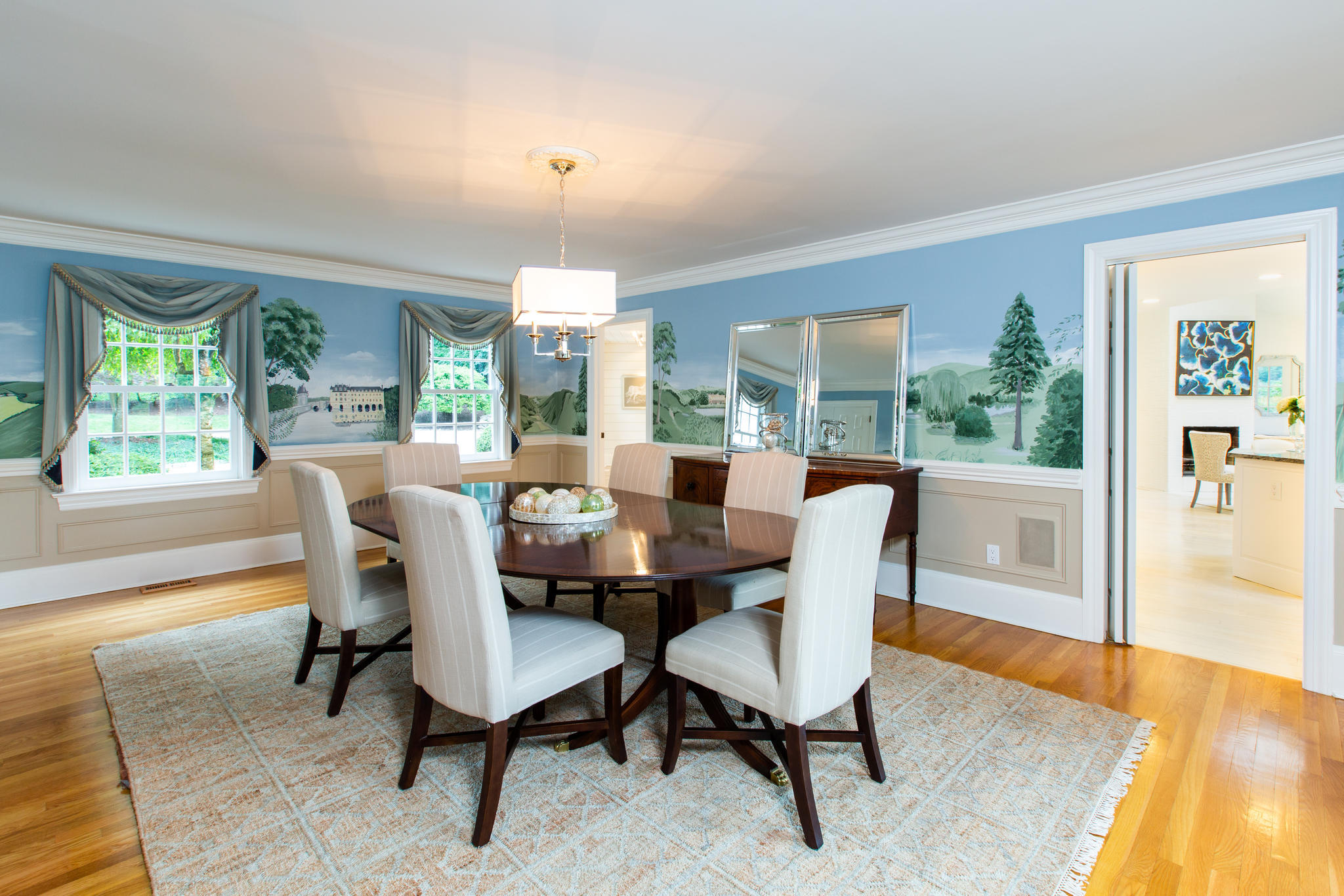 41 Rippowam Road New Canaan, CT 06840 - Photo 23 of 42 a view of a dining room with furniture window and wooden floor