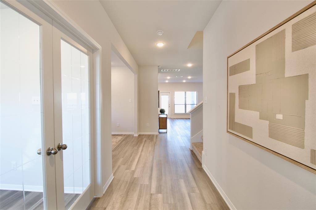 11229 Solar Street Lorena, TX 76655 - Photo 2 of 34 Hall featuring light wood-style flooring, recessed lighting, and french doors
