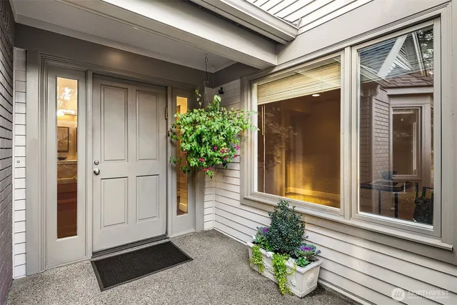 a front view of a house with a window