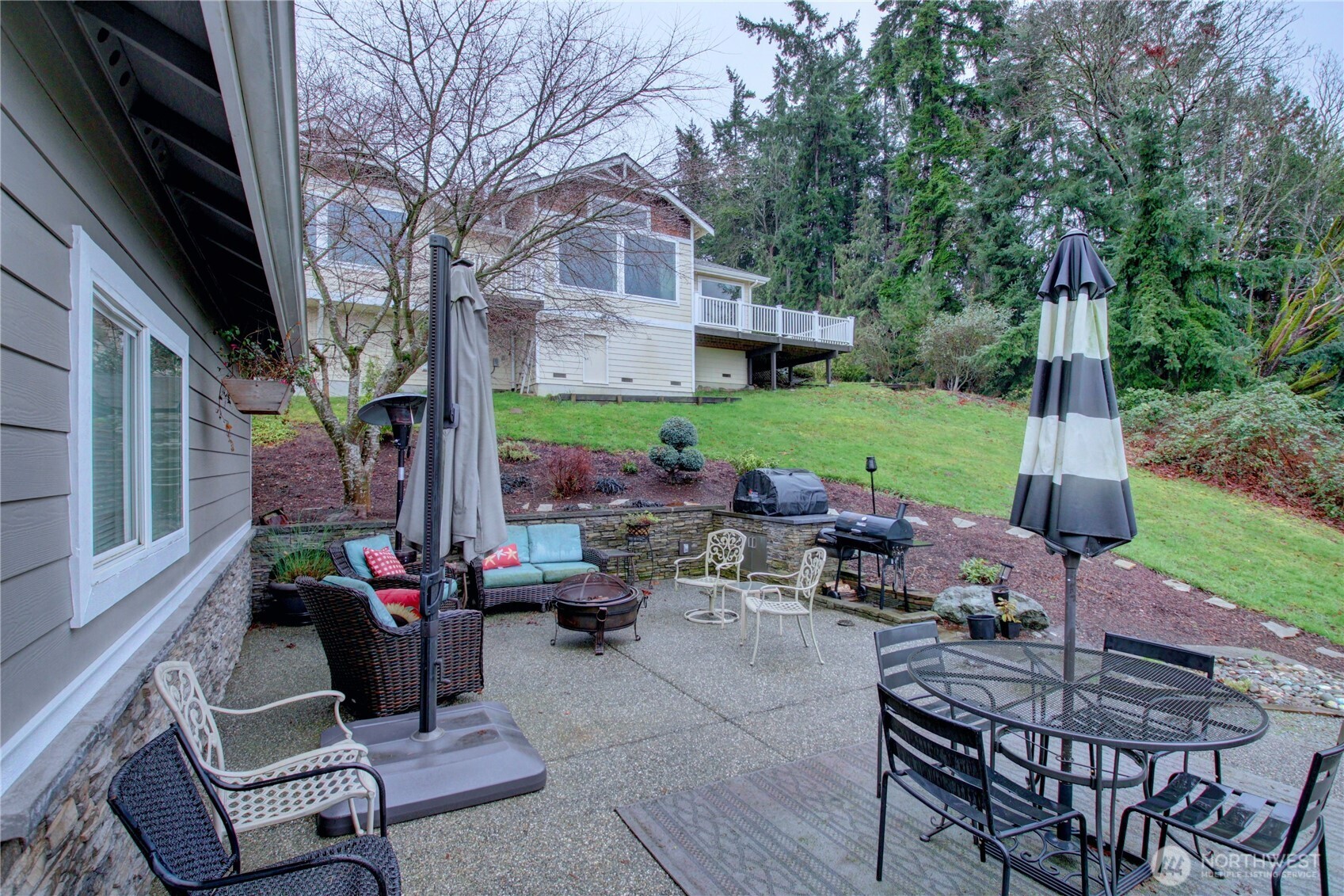 3200 Shelly Hill Road Mount Vernon, WA 98274 - Photo 27 of 39 a view of backyard with outdoor seating a patio and plants