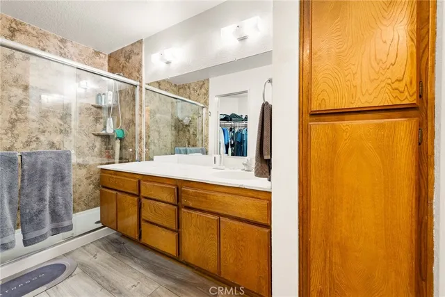 a view of a garden with an outdoor space