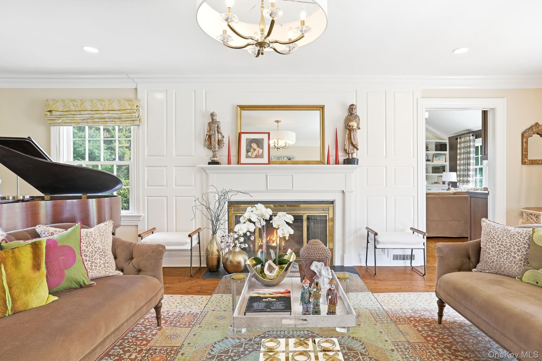 14 Annandale Road Chappaqua, NY 10514 - Photo 17 of 40 a living room with furniture and a fireplace