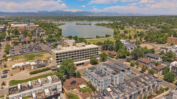 a view of a city with lake