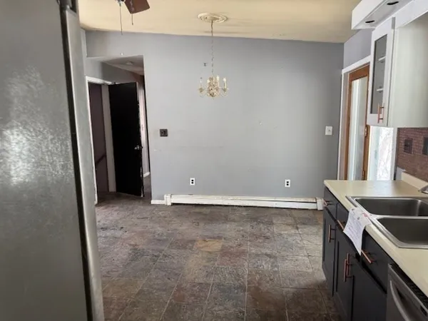 a view of kitchen cabinets