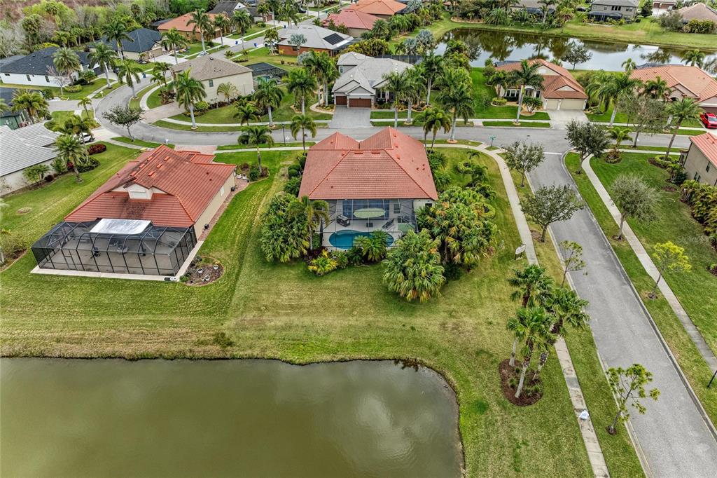 302 Cockle Shell Loop Apollo Beach, FL 33572 - Photo 69 of 75 an aerial view of residential houses with outdoor space and swimming pool