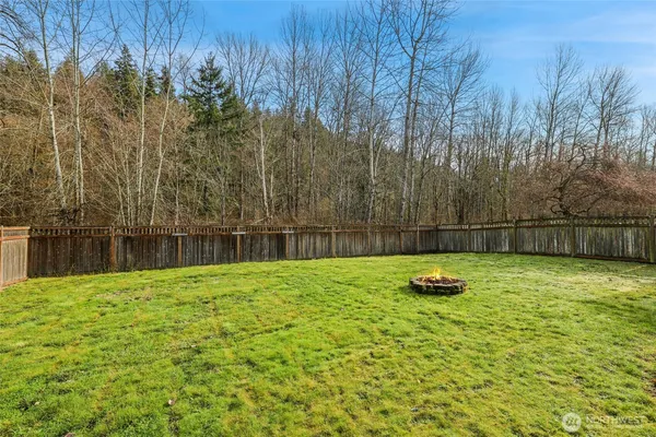 a view of backyard of house