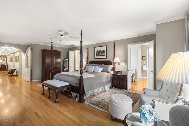 a bed room with a bed and a fireplace