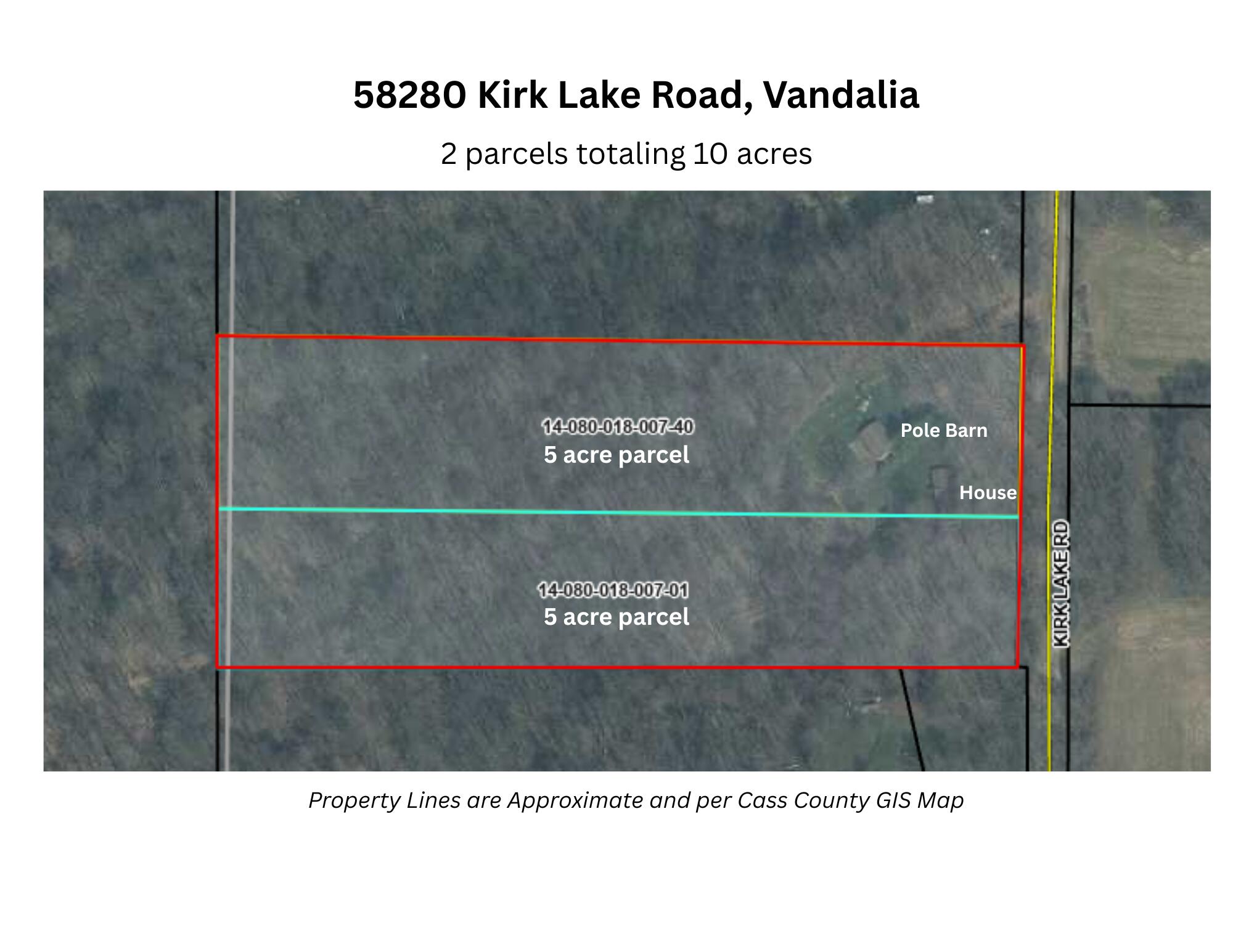 58280 Kirk Lake Road Vandalia, MI 49095 - Photo 35 of 35 58280 Kirk Lake Rd Aerial Map