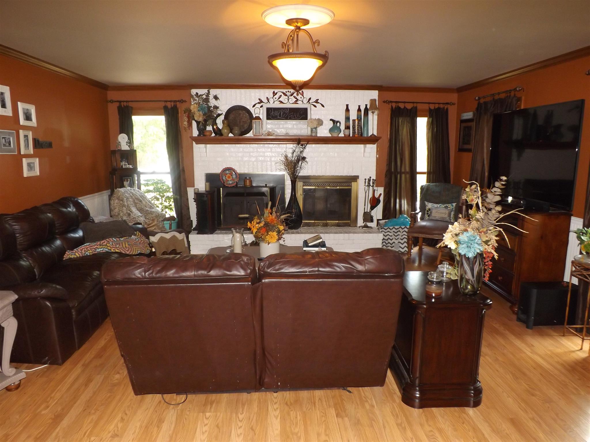 197 Story Road Goodspring, TN 38460 - Photo 8 of 29 a living room with fireplace furniture and a flat screen tv