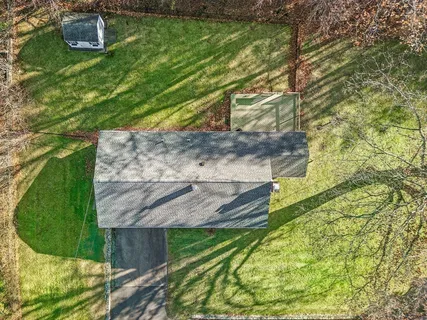 a view of a yard with an outdoor space