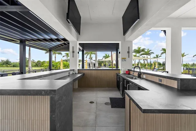 a view of a lake and a yard