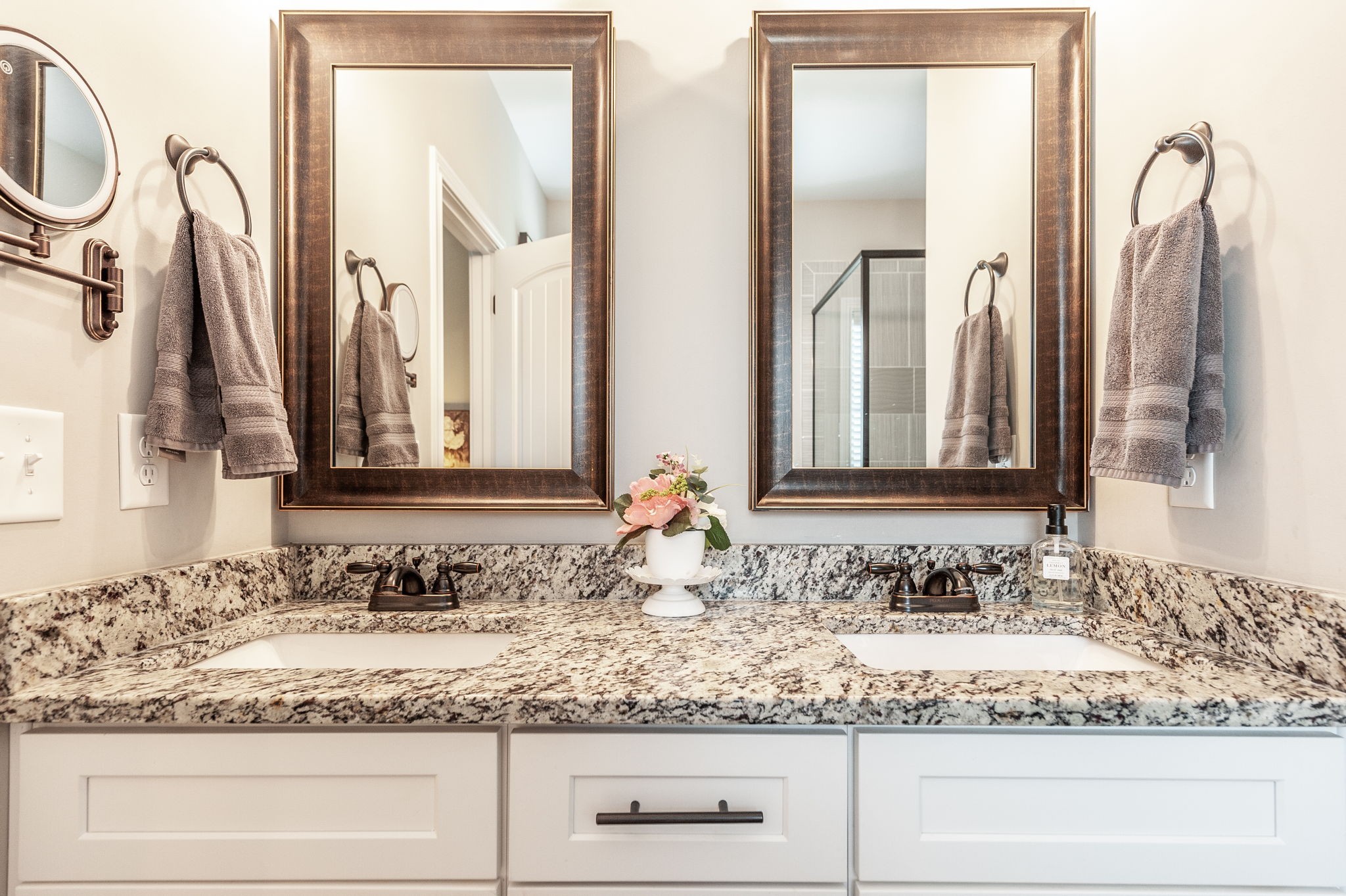 1184 Wicke Road Adams, TN 37010 - Photo 21 of 41 a bathroom with a granite countertop sink and a mirror
