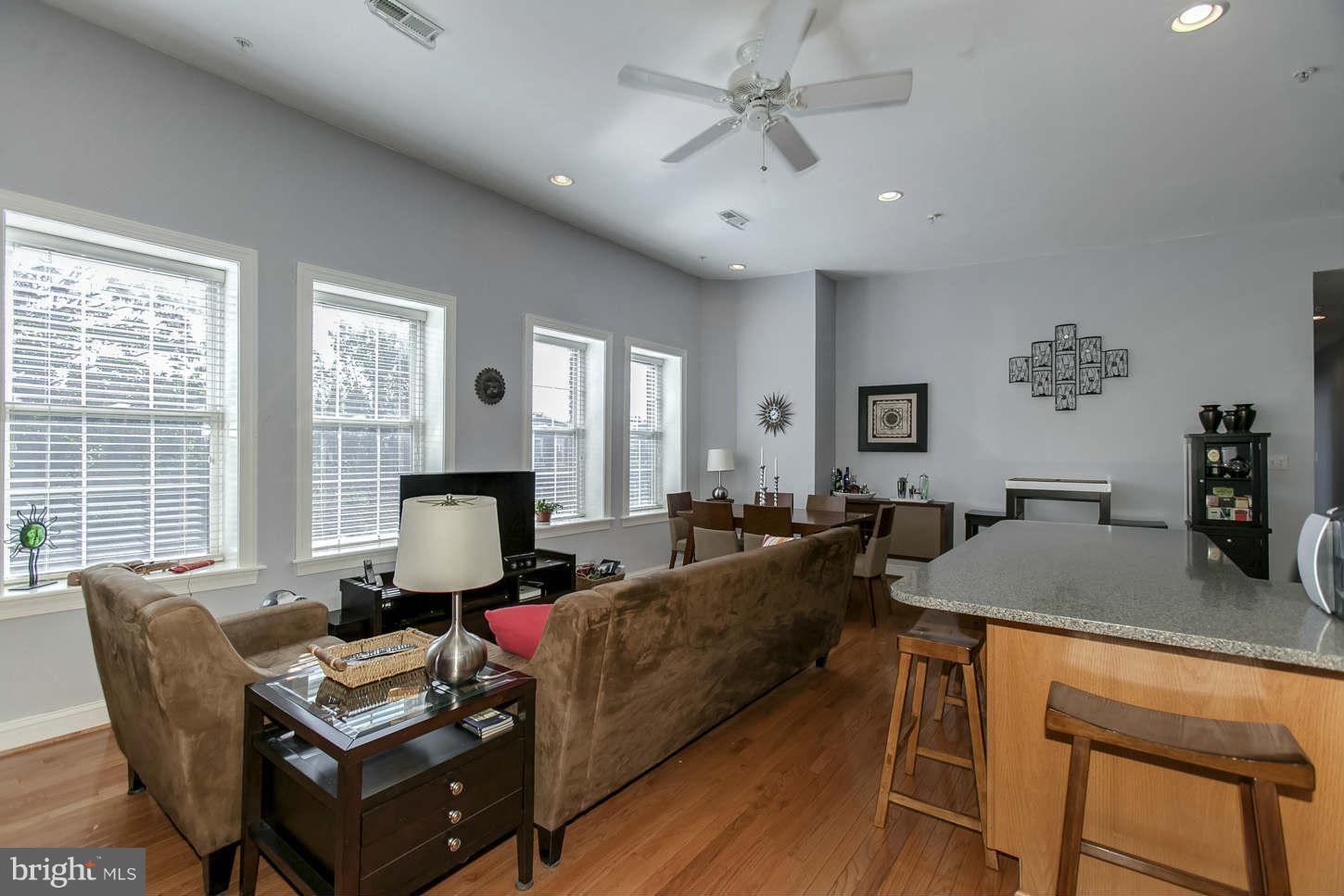 1 18th Street Southeast, Unit 301 Washington, DC 20003 - Photo 2 of 19 a living room with furniture a fireplace and a large window