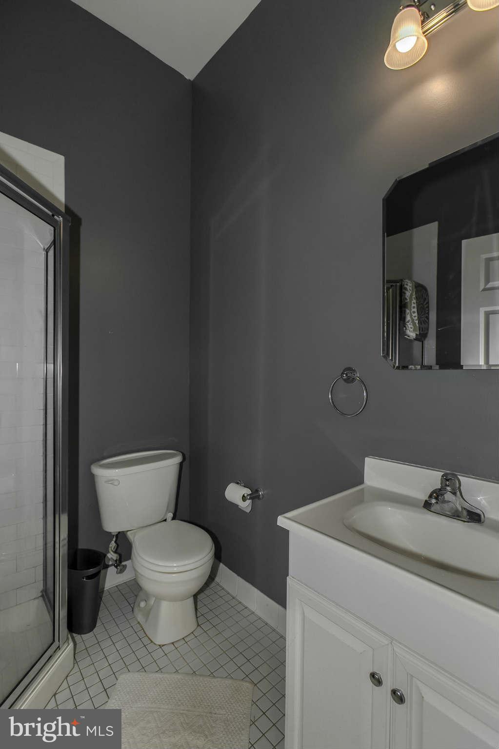 1 18th Street Southeast, Unit 301 Washington, DC 20003 - Photo 13 of 19 a bathroom with a toilet a sink and mirror
