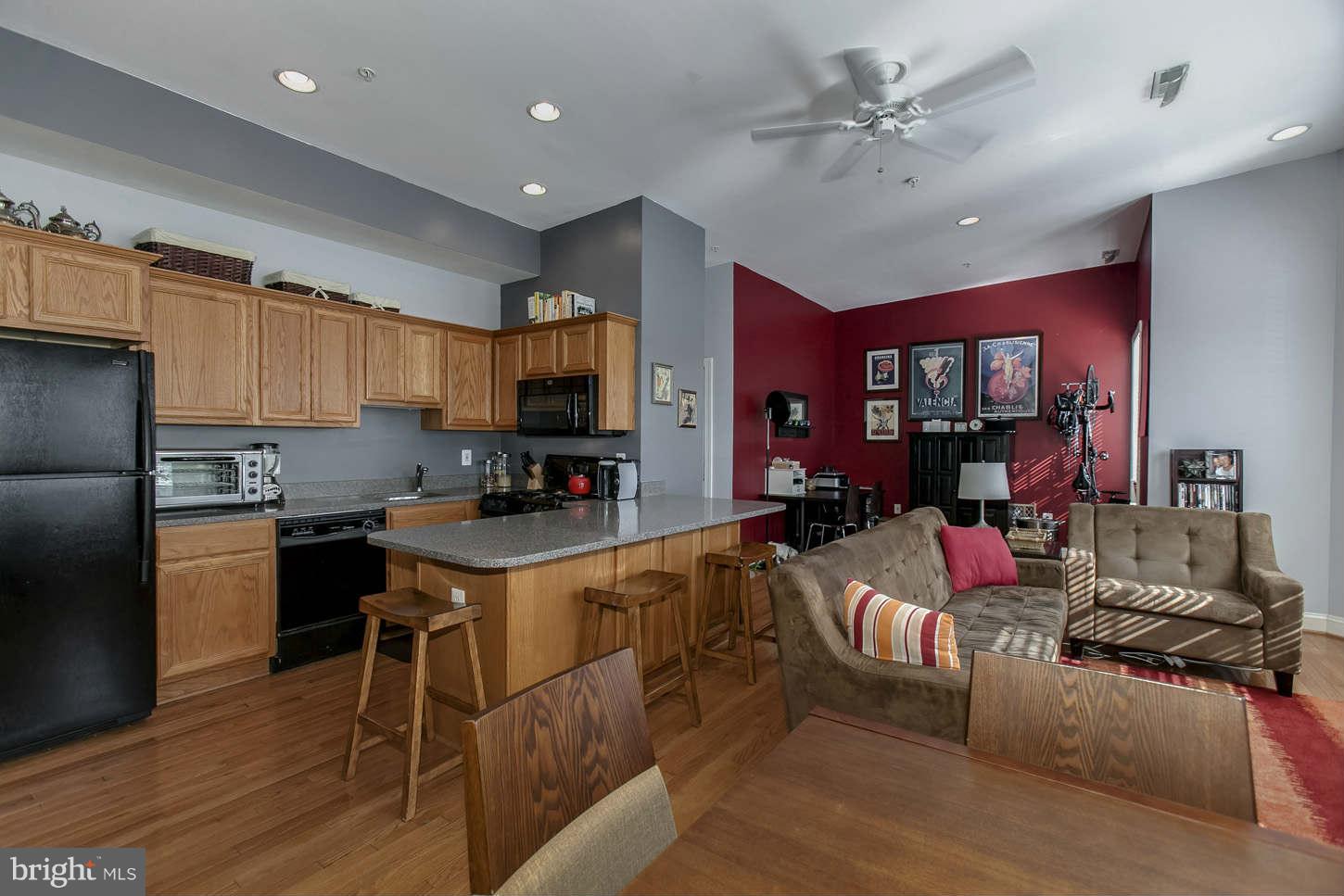 1 18th Street Southeast, Unit 301 Washington, DC 20003 - Photo 3 of 19 a living room with stainless steel appliances granite countertop furniture a fireplace a flat screen tv and a window