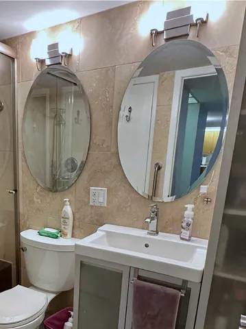 a bathroom with a shower