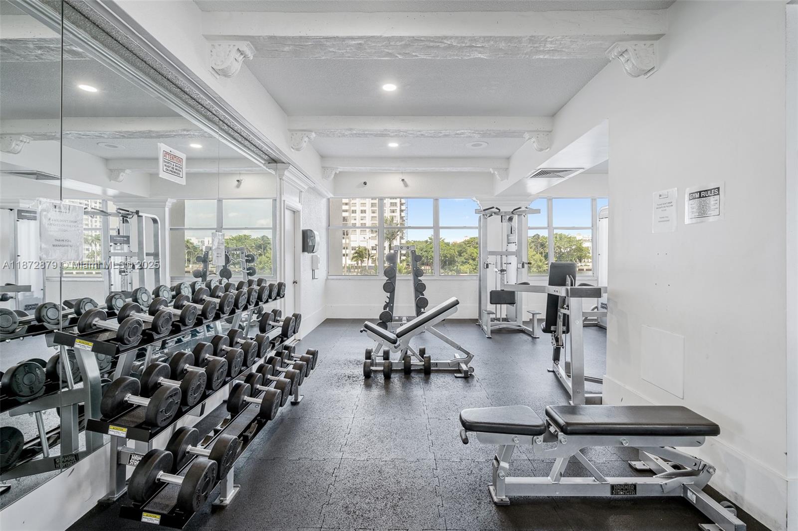 18071 Biscayne Boulevard, Unit PH04 & PH03 Aventura, FL 33160 - Photo 18 of 26 a view of a room with gym equipment